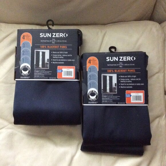Navy blackout panel curtains - Picture 1 of 2